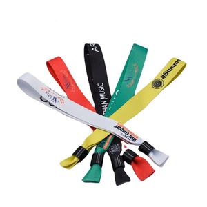 Tùy chỉnh satin Ribbon Vòng đeo tay jacquard dây vòng đeo tay khuyến mãi giá rẻ tổ chức sự kiện dệt Polyester lễ hội dây đeo cổ tay với trượt khóa - Product Image 3