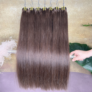 ขายส่ง # ผมตรงสีน้ำตาลเข้ม 2 สี แบบเส้นผมมนุษย์แท้ 100%  จัดเรียงเกล็ดผม  แบบต่อผม  แบบเส้นคู่ - Product Image 3