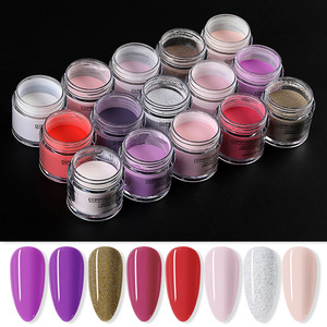 Poudre de paillettes acryliques pour ongles 10ml, 25 couleurs, pigment de sculpture pour nail art, extension d'ongles, strass adhésifs transparents roses et blancs pour French manucure - Product Image 3