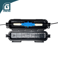 Acoplador de Fibra Óptica SC FTTH Gcabling 1 Entrada 1 Salida, Caja de Producción de Empalmes en Línea ODN DIO IP65 para Terminación Óptica