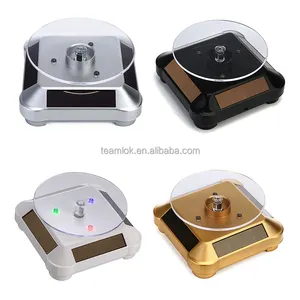 M8082 Rotating Display Solar LED Showcase Factory Wholesale Solar Powered Rotating Jewelry Display Turntable