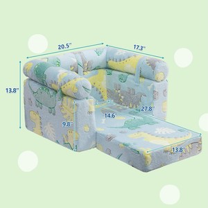 Funda de lana que brilla en la oscuridad, sofá cama 2 en 1 con cojín desmontable para bebés y niños, tumbona para jugar, sofá de lectura para niños pequeños. - Product Image 3
