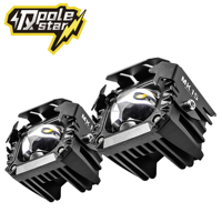 Phare LED de modification pour véhicule électrique, super lumineux, avec lentille externe pour moto, faisceau lointain jaune-blanc et fonction stroboscopique