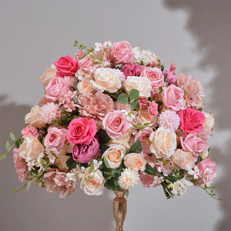 Wedding Arch Flowers Pink Centerpiece Flower Artificial Flower For Wedding Event Backdrop Decoration