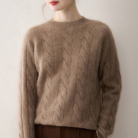 Jxwatcher Vente en gros 100% Cachemire Tricoté Manteau Automne Câble Personnalisé Hiver Femme Pull Pur Cachemire de Mongolie 100% Pulls en Cachemire