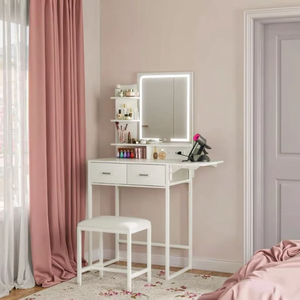 Tocador de dormitorio <span class=keywords><strong>infantil</strong></span> con cajones de almacenamiento Sillas Estantes Tocador de maquillaje pequeño con espejo - Product Image 3