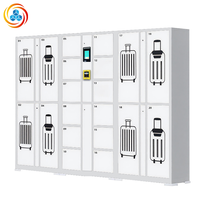 Casiers à bagages intelligents à code QR (type armoire) avec revêtement en poudre, écologiques et portables pour aéroports et hôtels