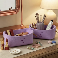 Organisateur de bureau en feutre léger sur mesure avec cordon de serrage pour la maison, le bureau et le rangement de cosmétiques