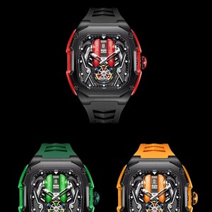 Reloj de Pulsera Deportivo y Elegante para Hombre, de Acero Inoxidable, con Movimiento de Cuarzo Analógico, Resistente al Agua 3BAR, Correa de Silicona/Goma de 20 mm - Product Image 3