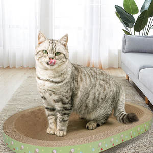 Grosir besar ruang tahan aus kucing penggores kardus dengan kertas bergelombang Oval kucing <span class=keywords><strong>Scratcher</strong></span> - Product Image 2