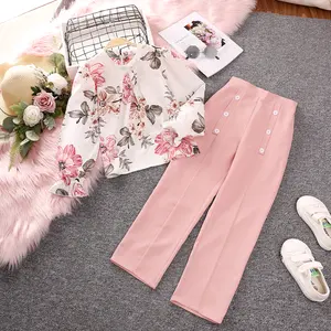 Autumn 8 To 12 Years Old Crochet Junior Fashion Luxury Long Sleeve Trousers Teenager Child Girls Clothing Sets