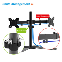 Support de bureau réglable à double bras Max VESA 100*100mm pour 2 moniteurs