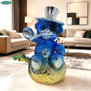 Escultura de Lujo de Mr. Bear con Bolsa de Dinero de Billonario en Cromo - Product Image 2