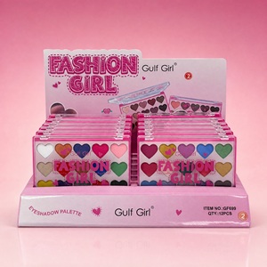 Palette de fards à paupières 15 couleurs, mat et scintillant, en forme de cœur, 18g, poudre de fard à paupières, étui compact fin, palettes de maquillage pour femmes - Product Image 4