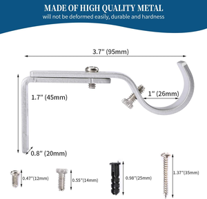 Hot bán sản phẩm có thể điều chỉnh Fancy kim loại Trần núi Curtain <span class=keywords><strong>Rod</strong></span> <span class=keywords><strong>Bracket</strong></span> cho phòng khách - Product Image 3