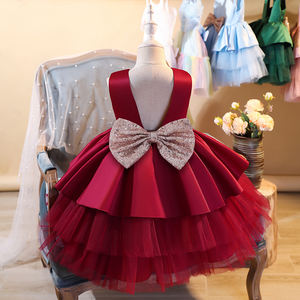 Vestido Elegante para Niña, Vestido de Tul, Vestido Infantil con Lazo, Vestido de Cumpleaños para Niña 2021 - Product Image 6