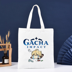 Sac en toile imprimé Genshin Impact <span class=keywords><strong>Hu</strong></span> <span class=keywords><strong>Tao</strong></span> pour le commerce transfrontalier, sac à bandoulière style Harajuku, sac de courses portable - Product Image 6