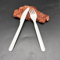 Ensemble de couverts biodégradables et compostables en CPLA avec serviette, couteau, fourchette et cuillère pour restaurant