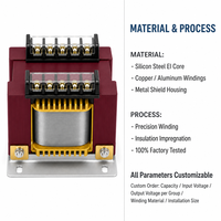 Transformateur de commande monophasé à tension de sortie stable pour système de contrôle de machine-outil