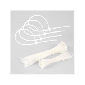 Busta da 100 fascette bianche 2,5x150mm 100% poliammide 66, resistenti e durevoli, ideali per organizzare cavi e strutture. - Product Image 1