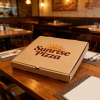 Boîte à pizza carrée à emporter en kraft ondulé, écologique, recyclable, de qualité alimentaire, avec logo personnalisé, SP4415
