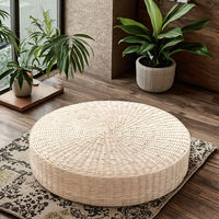 Puf de paja tejido a mano estilo japonés, sólido, grueso y cómodo para ventanales, meditación, oración, decoración futón