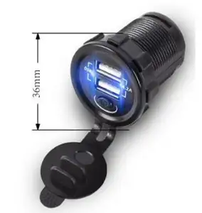 Adaptador de cubierta a prueba de agua, fuente de alimentación, enchufe USB, cargador de puerto USB de 12V y 24V, doble enchufe usb