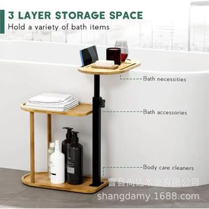 ชั้นวางของในห้องน้ำเหล็กดัด, ที่วางแก้วอาบน้ำ, ที่วางโทรศัพท์มือถือ, ชั้นวางอ่างอาบน้ำแบบยืดหดและหมุนได้ - Product Image 3