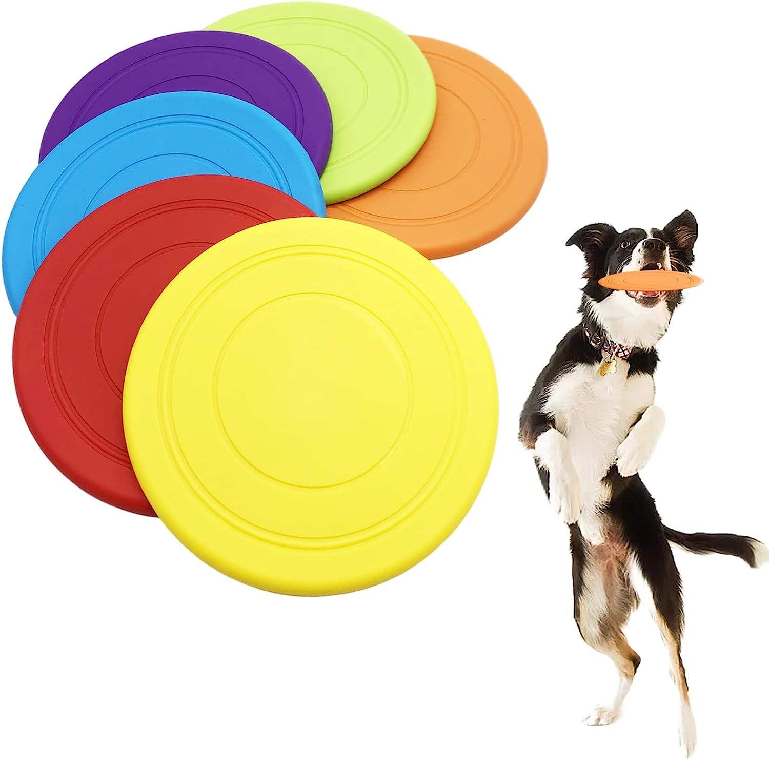 Dog Flying Disc Silicone Puppy Flyer Toy Soft Dog Floating Saucer Training  Interactive Toys, image size:1500x1481