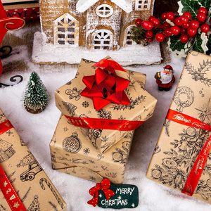 MAYPLUSS Kraft Christmas Wrapping <b>Paper</b> 17 Inch X 33 Feet Holiday Pattern Gift <b>Wrap</b> - Product Image 6