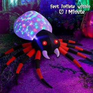 Decoración Inflable de Araña de PVC de 5 Pies para Jardín, Patio o Césped, con Luces Mágicas, para Halloween, Fiestas y Celebraciones - Product Image 3