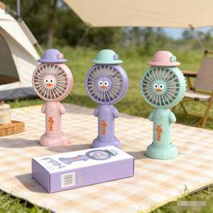 Ventilador de Mano Personalizado de Fábrica con Diseño de Dibujos Animados, 3 Velocidades, 500mAh, Venta al por Mayor, Lindo Ventilador con Forma de Sombrero - Product Image 3
