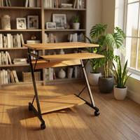 Bureau d'ordinateur en bois portable et mobile de style moderne de haute qualité en forme de Z