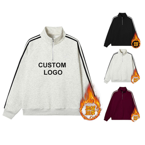 Tùy Chỉnh Của Phụ Nữ Quá Khổ Cổ Điển Lông Cừu Áo 420 Gram Cotton Dài Tay Áo Quý Zip Áo Màu Khối Thiết Kế Cho Mùa Đông - Product Image 4