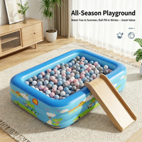 Piscine gonflable rectangulaire en PVC écologique à trois couches de 130*95*52 cm pour bébés, tout-petits et enfants, pliable, pour la maison et l'extérieur