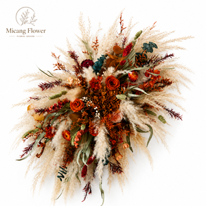 Decoración de Esquina para Bodas, Hojas de <span class=keywords><strong>Palma</strong></span>, Hierba de Pampas, Arco de Eucalipto, Arreglo Floral para Arco - Product Image 3