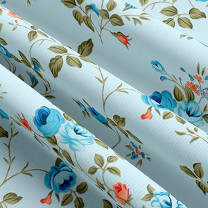 Tissu côtelé extensible en polyester de qualité supérieure, à motifs floraux, vendu au mètre, non brossé, pour vêtements de mode - Product Image 5