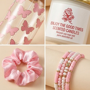 Lunaire <strong>Pink</strong> Butterfly Glass Cup Spa <strong>Gift</strong> Set for Girls Self Care Box with Scented Candle Birthday <strong>Gifts</strong> for Her - Product Image 6