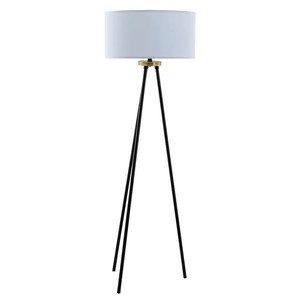 Lámpara de pie de metal gris con base de mármol y pantalla de cúpula | Iluminación de estilo industrial para decoración de habitaciones de hotel - Product Image 6