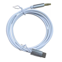 Kabel Jack Aux Audio USB C 3.5mm, headphone tipe C 3.5mm, kabel Audio Stereo mobil, jaket serat tembaga