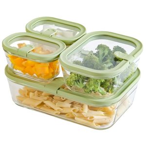 Ensemble de boîtes de rangement en verre pour la cuisine, compatibles micro-ondes, sans BPA, avec couvercle en verre trempé, résistant au congélateur et au lave-vaisselle - Product Image 1