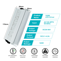 Contrôleur de gradation LED réglable étanche IP65/IP67 TBWTEK 100W-500W 0-10V en aluminium à sortie unique PF>0.95 pour projecteurs