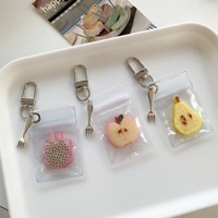 Zomerse frisse meisjesachtige hartvormige telefoonhanger fruit sleutelhanger appel perzik peer watermeloen kleine vork hanger voor dagelijkse handtas styling