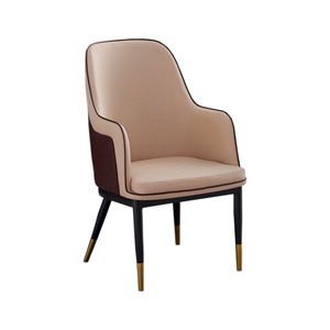 Chaise de restaurant en cuir PU, chaise de luxe, noir et <span class=keywords><strong>or</strong></span>, meubles de salle à manger, chaises de <span class=keywords><strong>café</strong></span> - Product Image 1