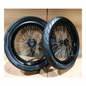 Juego <span class=keywords><strong>de</strong></span> Ruedas para Motocicleta Surron Light Bee 2 <span class=keywords><strong>Supermotard</strong></span> 2026, Bujes <span class=keywords><strong>de</strong></span> Aleación Forjados CNC, <span class=keywords><strong>Llantas</strong></span> Anodizadas, Neumáticos CST para Carretera, Color Negro - Product Image 4