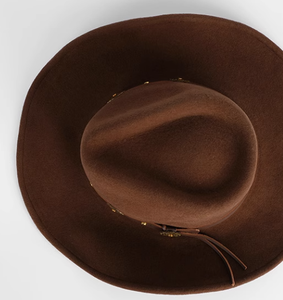 CD W674 Nouvelle Mode Chapeau Fedora Décontracté en Feutre 100% Laine avec Décoration Métallique Gaufrée, Style Unisexe, Bord Large Rigide, Quatre Saisons - Product Image 3