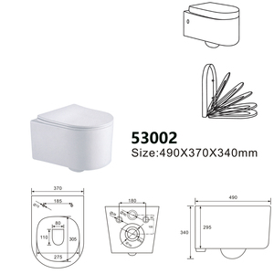 WC portable PU7 avec siège, bidet intégré, console et cuvette pour école, à chasse d'eau silencieuse Tornado, à poser au mur - Product Image 2