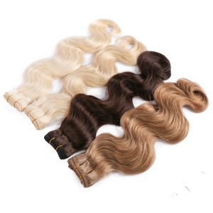 批发供应商100% 未加工的巴西头发处女角质层排列棕色和金发头发 - Product Image 6