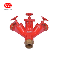 Raccord d'hydrant d'incendie en aluminium sur mesure TL, 3 voies, avec vannes d'arrêt