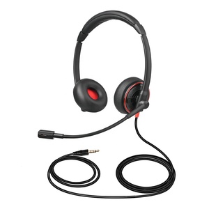Aux Call Center Telephone Headset with 3.5mm Audio Jack 2M Long Straight Cable Wire Wired Headphone for Business Smart <strong>Phones</strong> <strong>X2</strong> - Product Image 4